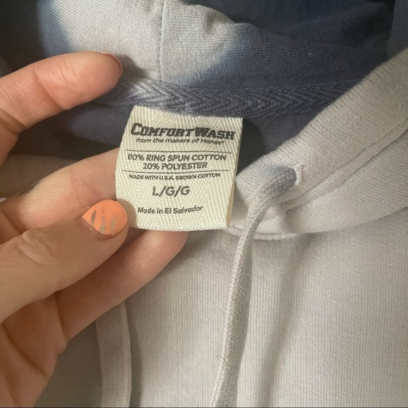 Hand dyed bleached Orcas Island San Juan islands oversized hoodie sweatshirt - Picture 7 of 15